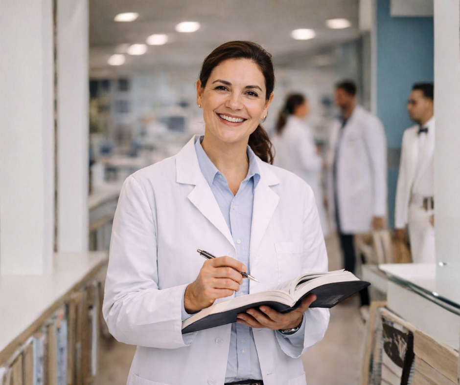 Preceptora escrevendo